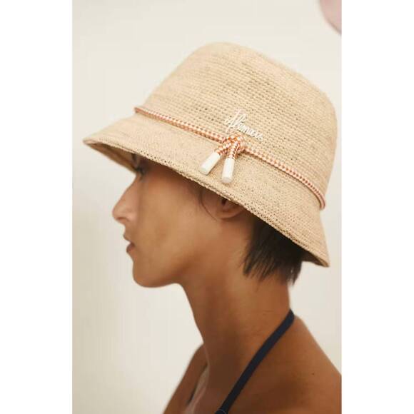 NEW ALEMAIS women\'s sunlit raffia hat in beige